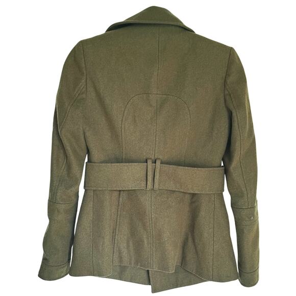 Victoria’s Secret Olive Green Wool Double Breasted Peacoat 0 Jacket 90s Vintage - Picture 3 of 7